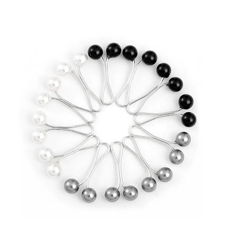 12pcs/lot Anti Slip Brooch Headscarf Shawl Scarf Lady Muslim Fixed Pins Scarf Hijab Clips Pearl Stylish Brooch for Women Jewelry