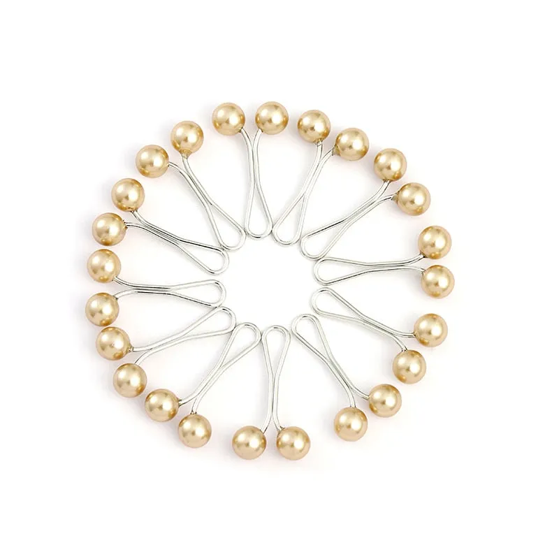 12pcs/lot Anti Slip Brooch Headscarf Shawl Scarf Lady Muslim Fixed Pins Scarf Hijab Clips Pearl Stylish Brooch for Women Jewelry