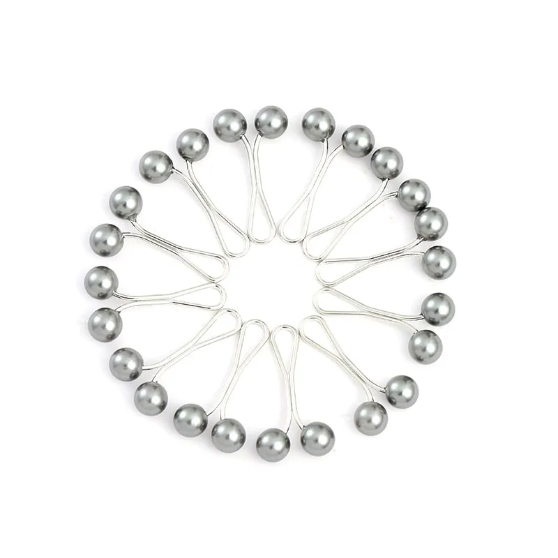 12pcs/lot Anti Slip Brooch Headscarf Shawl Scarf Lady Muslim Fixed Pins Scarf Hijab Clips Pearl Stylish Brooch for Women Jewelry