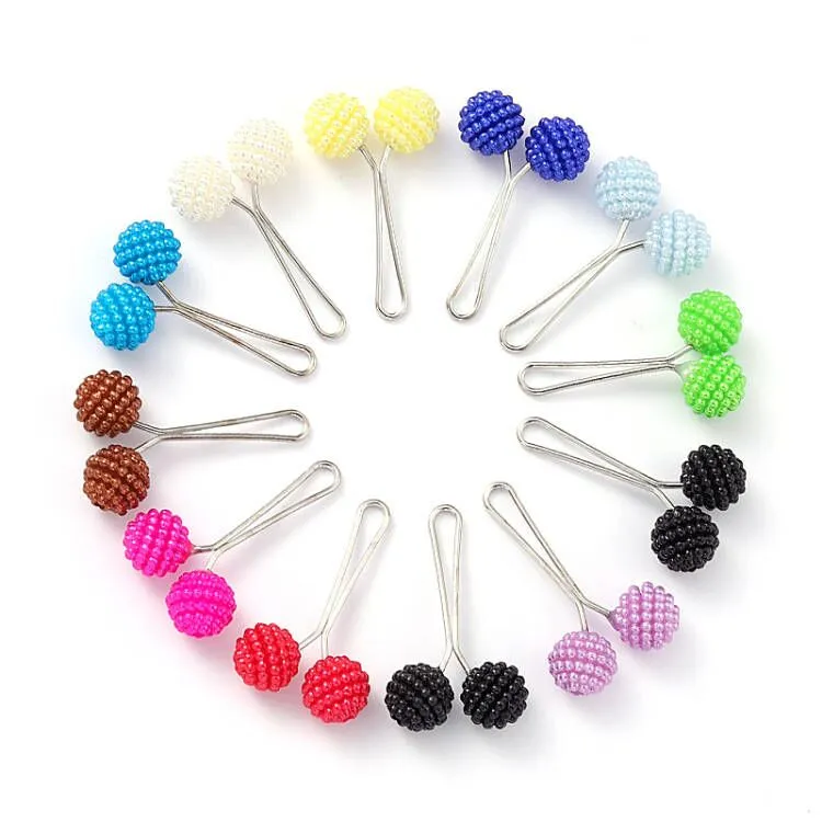 12pcs/lot Anti Slip Brooch Headscarf Shawl Scarf Lady Muslim Fixed Pins Scarf Hijab Clips Pearl Stylish Brooch for Women Jewelry