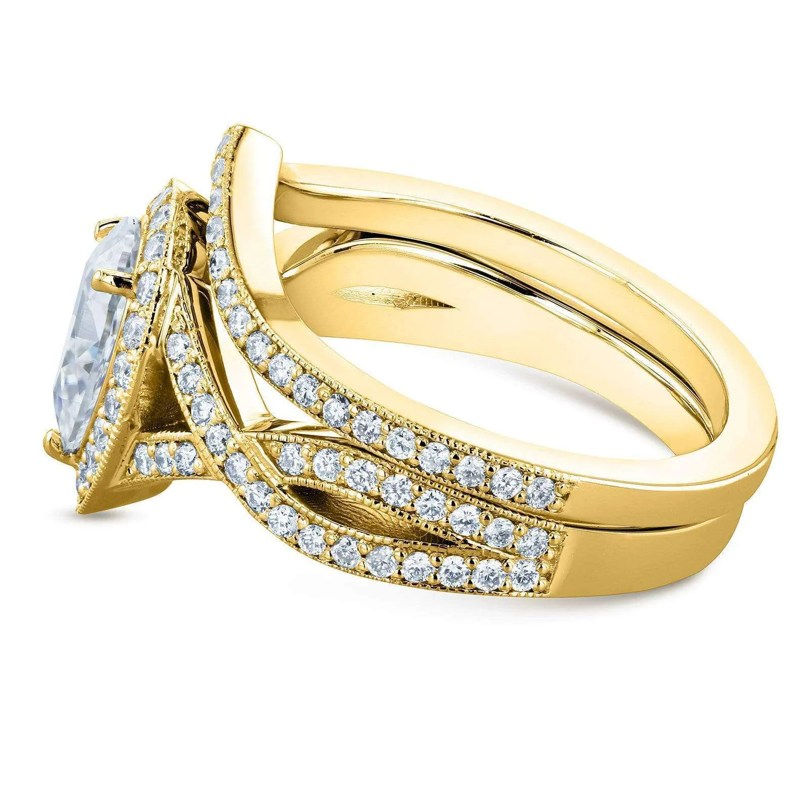 1.45ct Pear Crossover Yellow Bridal Set (DEF/VS)