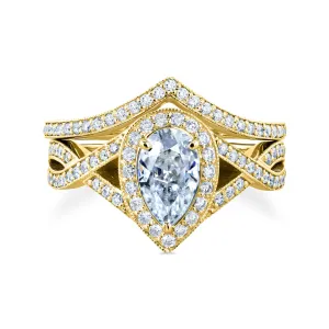 1.45ct Pear Crossover Yellow Bridal Set (DEF/VS)