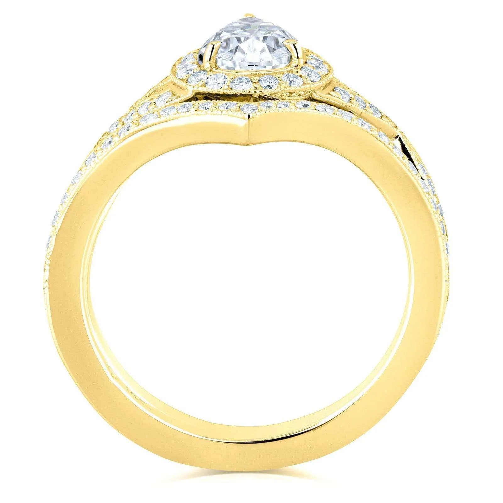 1.45ct Pear Crossover Yellow Bridal Set (DEF/VS)
