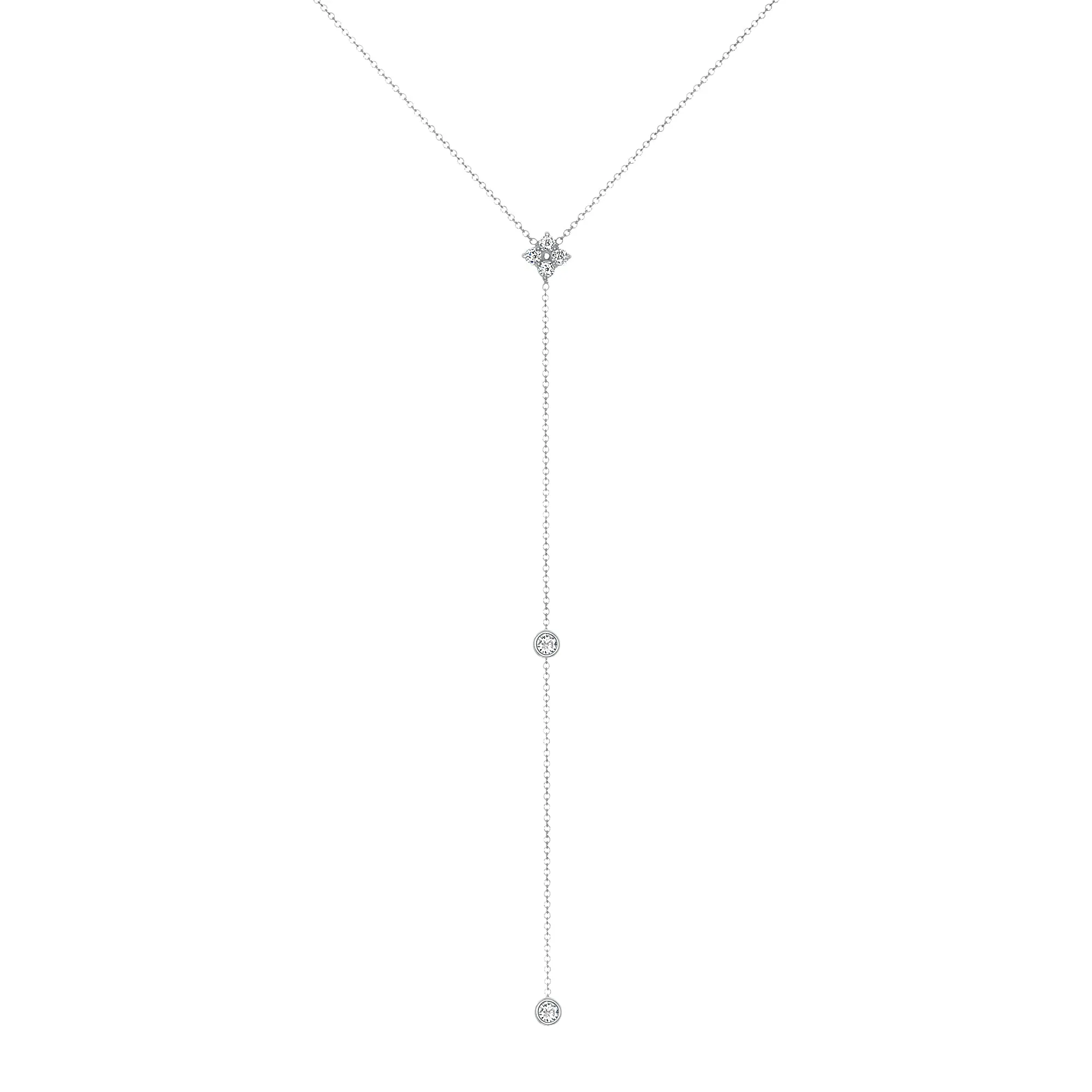 14K Gold Diamond Lariat Necklace Diamond Y-Necklace