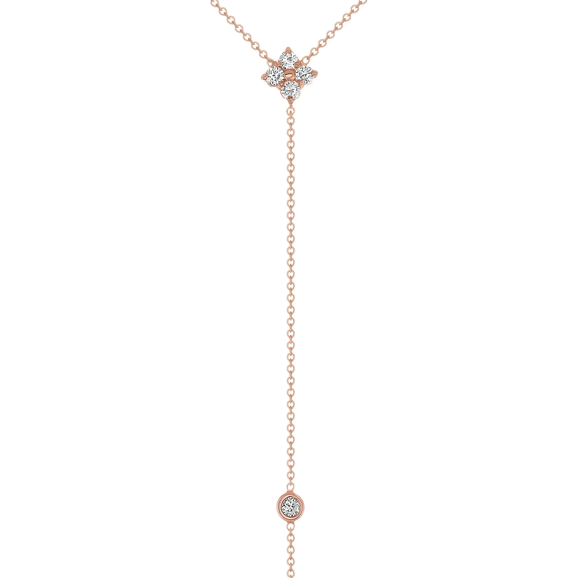 14K Gold Diamond Lariat Necklace Diamond Y-Necklace