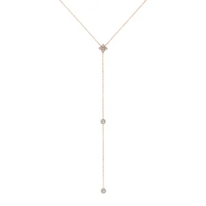 14K Gold Diamond Lariat Necklace Diamond Y-Necklace