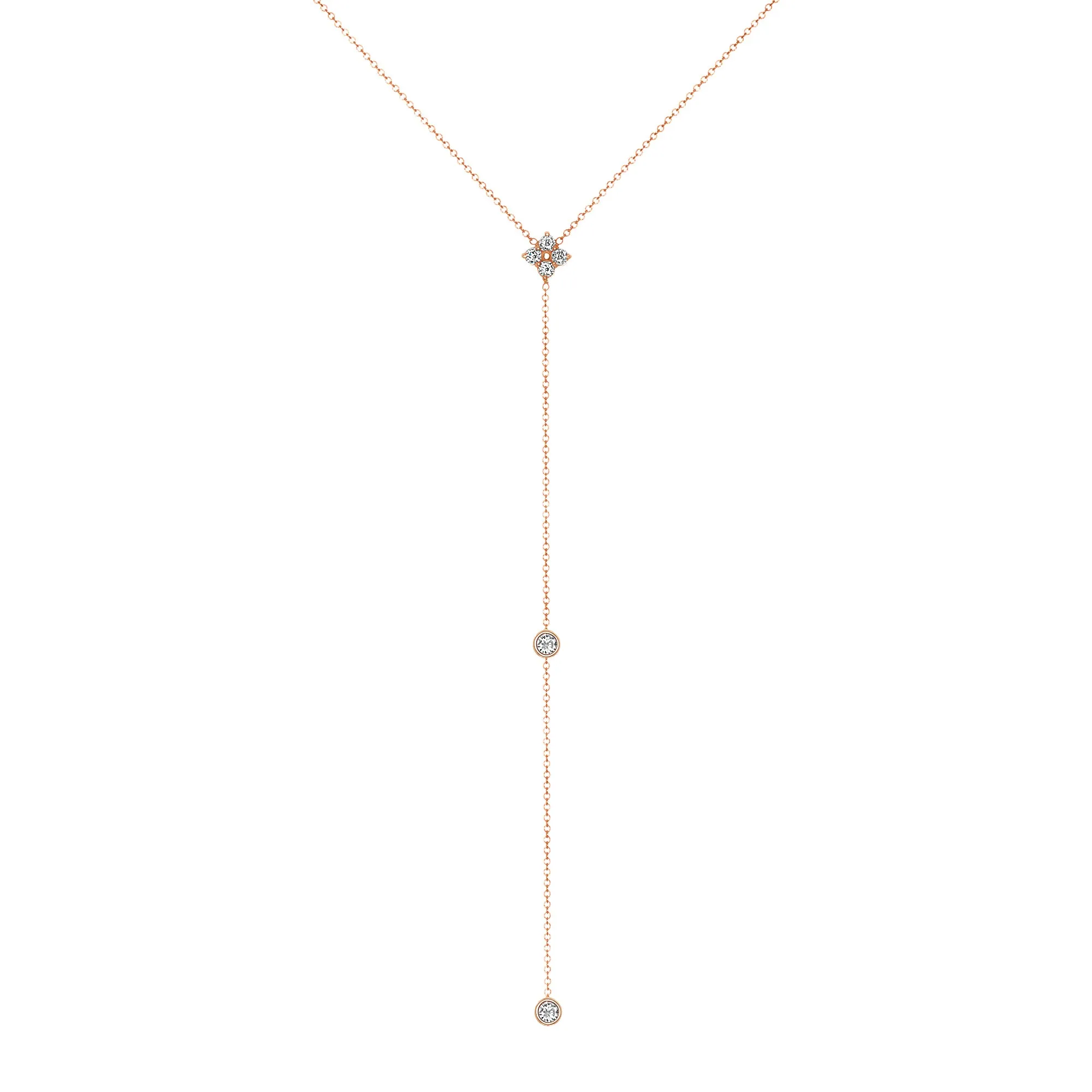 14K Gold Diamond Lariat Necklace Diamond Y-Necklace
