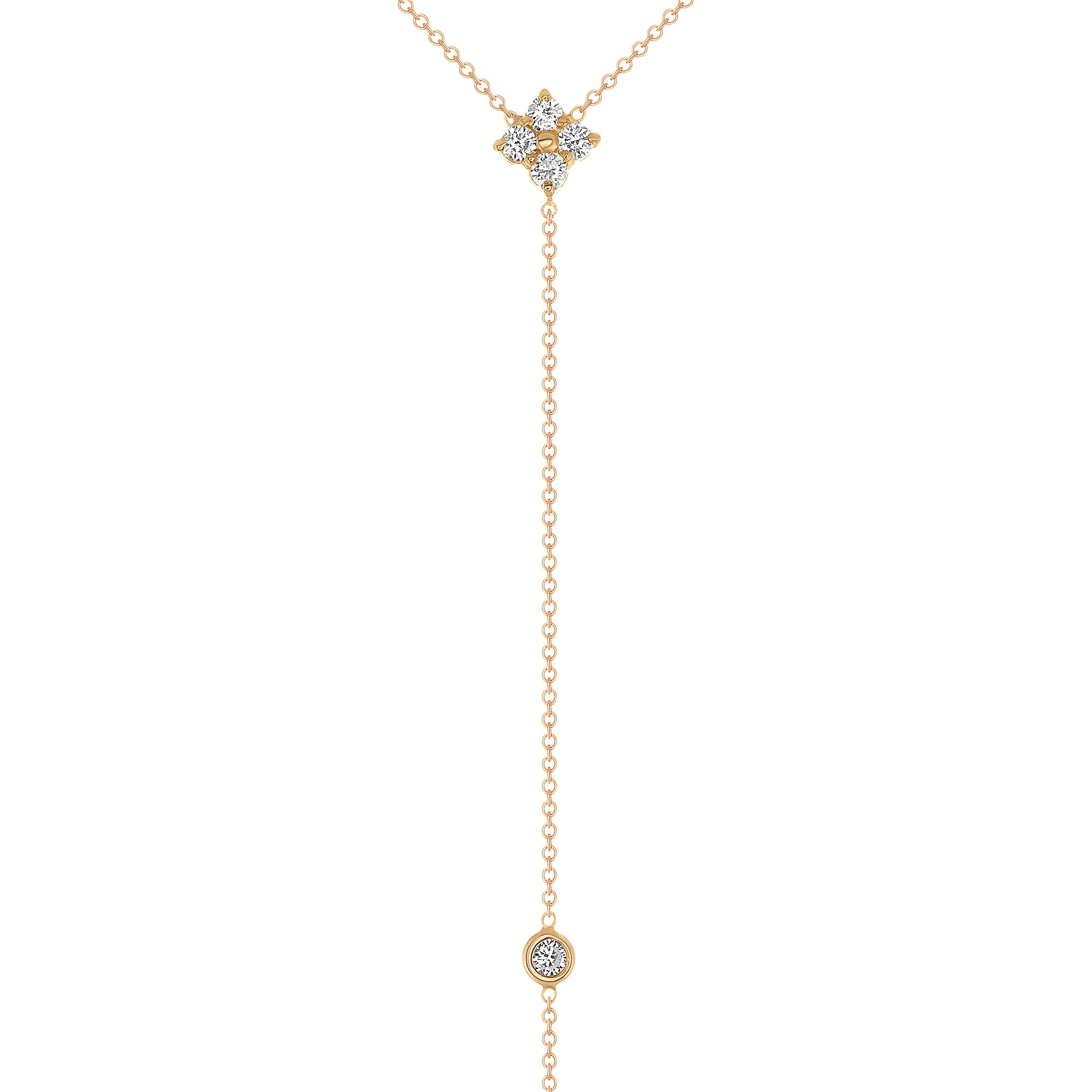 14K Gold Diamond Lariat Necklace Diamond Y-Necklace