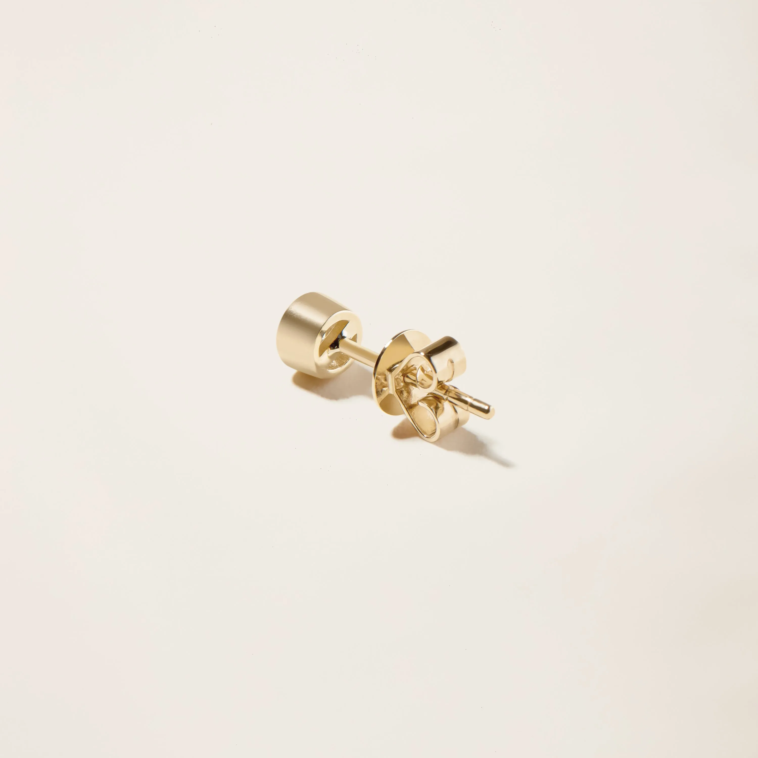 14k Solid Gold Diamond Bezel Studs