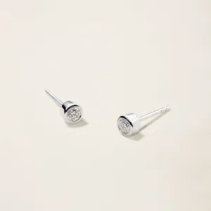 14k Solid Gold Diamond Bezel Studs