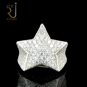 14K White Gold 5.46ct Diamond Star Ring