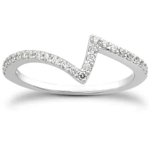 14k White Gold Fancy Zig Zag Pave Diamond Wedding Ring Band-rxd59460y28bt
