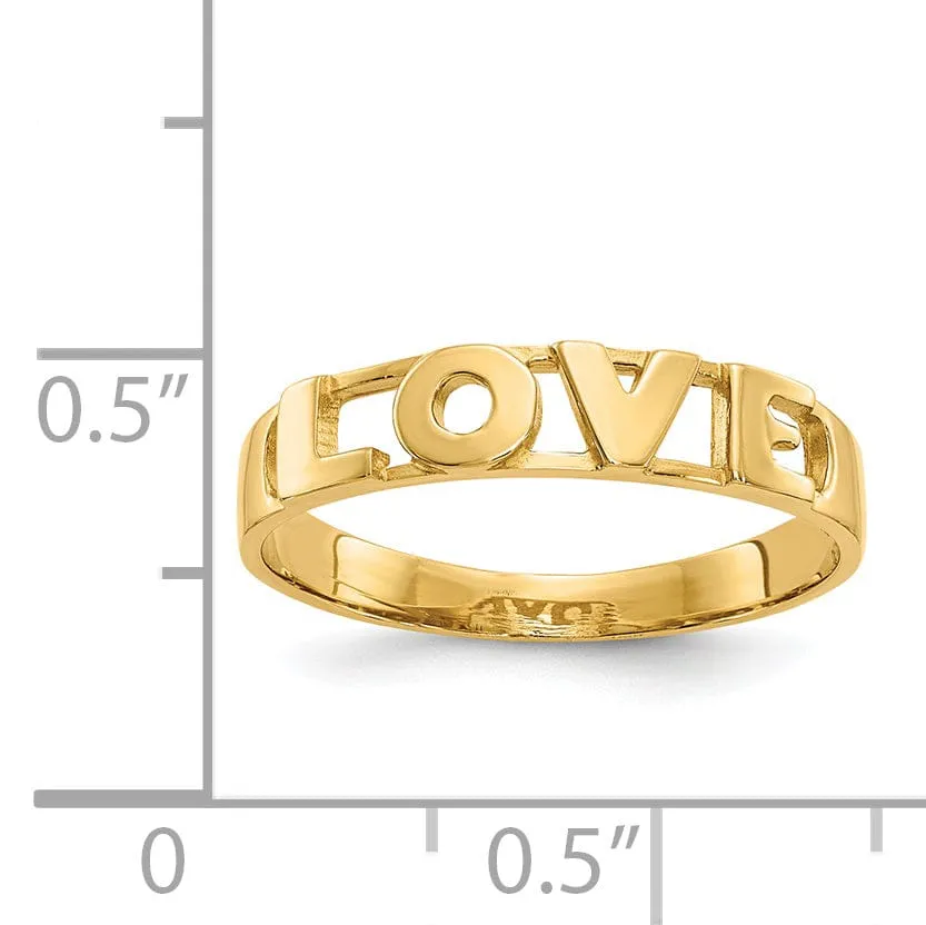 14k Yellow Gold 'Love' Ring