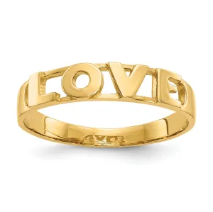 14k Yellow Gold 'Love' Ring