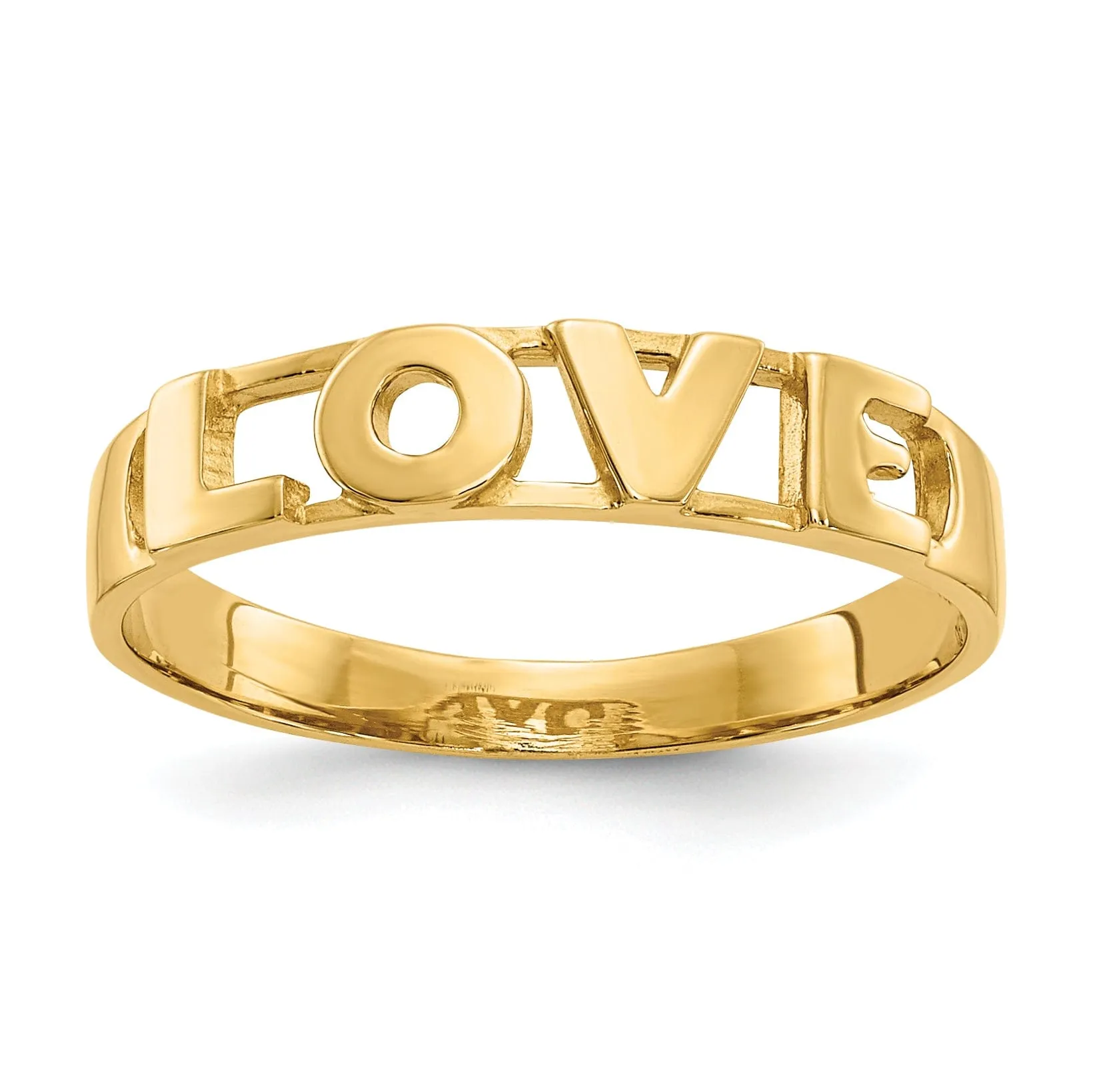 14k Yellow Gold 'Love' Ring