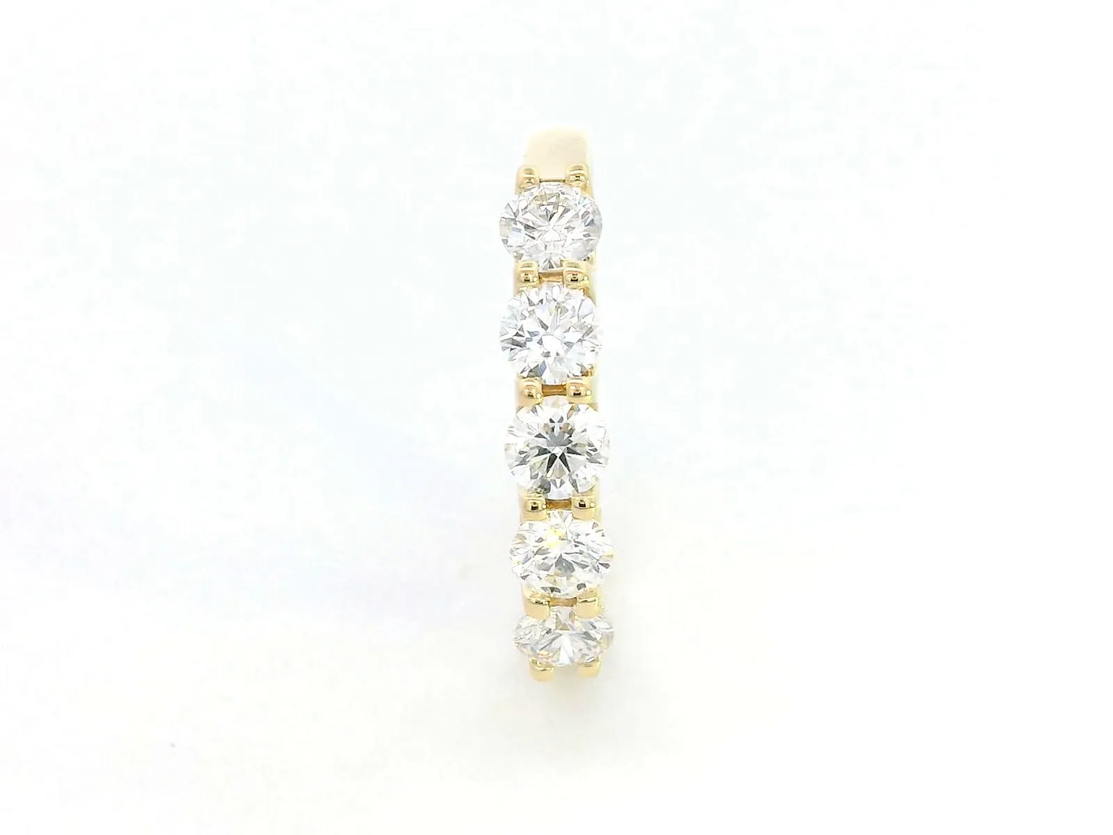 18K Yellow Gold Half Eternity Ring with 0.92 Carats of Round Brilliant Diamonds