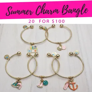 20 Summer Charm Bangles  ($5.00 ea) for $100 Gold Layered