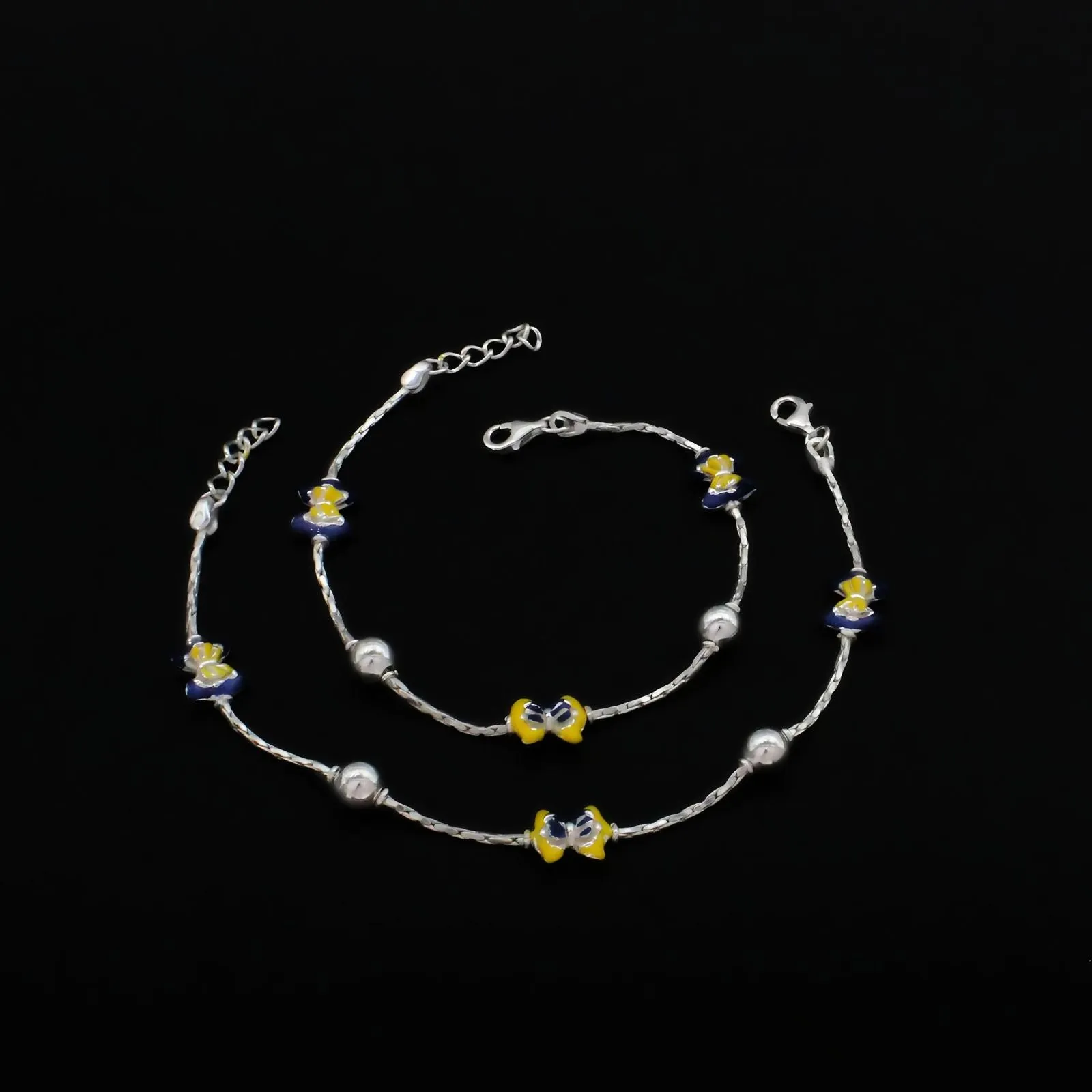 925 Sterling Silver Kids Anklets Ankle chain foot baby Bracelet 7"
