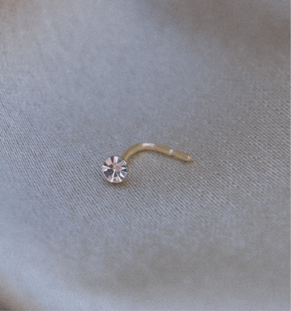 9K Gold Cubic Zirconia Nose Stud