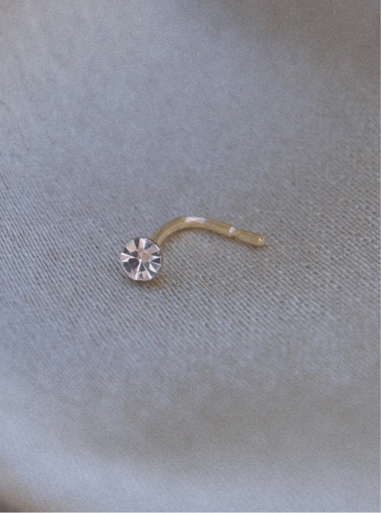9K Gold Cubic Zirconia Nose Stud