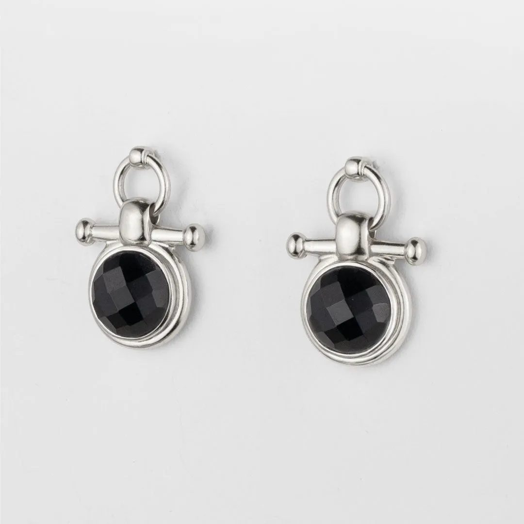 Adele Equestrian Horse Bit Necklace Black Onyx & Sterling Silver