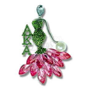 Alpha Kappa Alpha AKA Classy Lady Rhinestone Pin