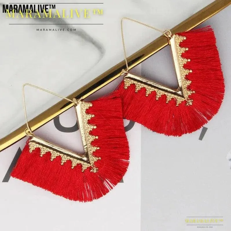 Amazing New Geometric Earring alloy V Blue and gold color
