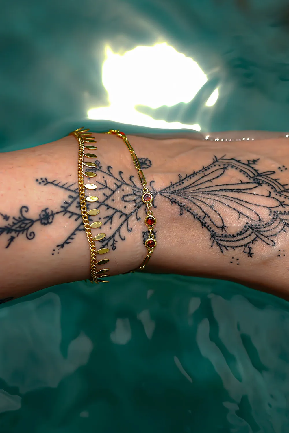 Amber Flame Anklet - Orange Zirconia