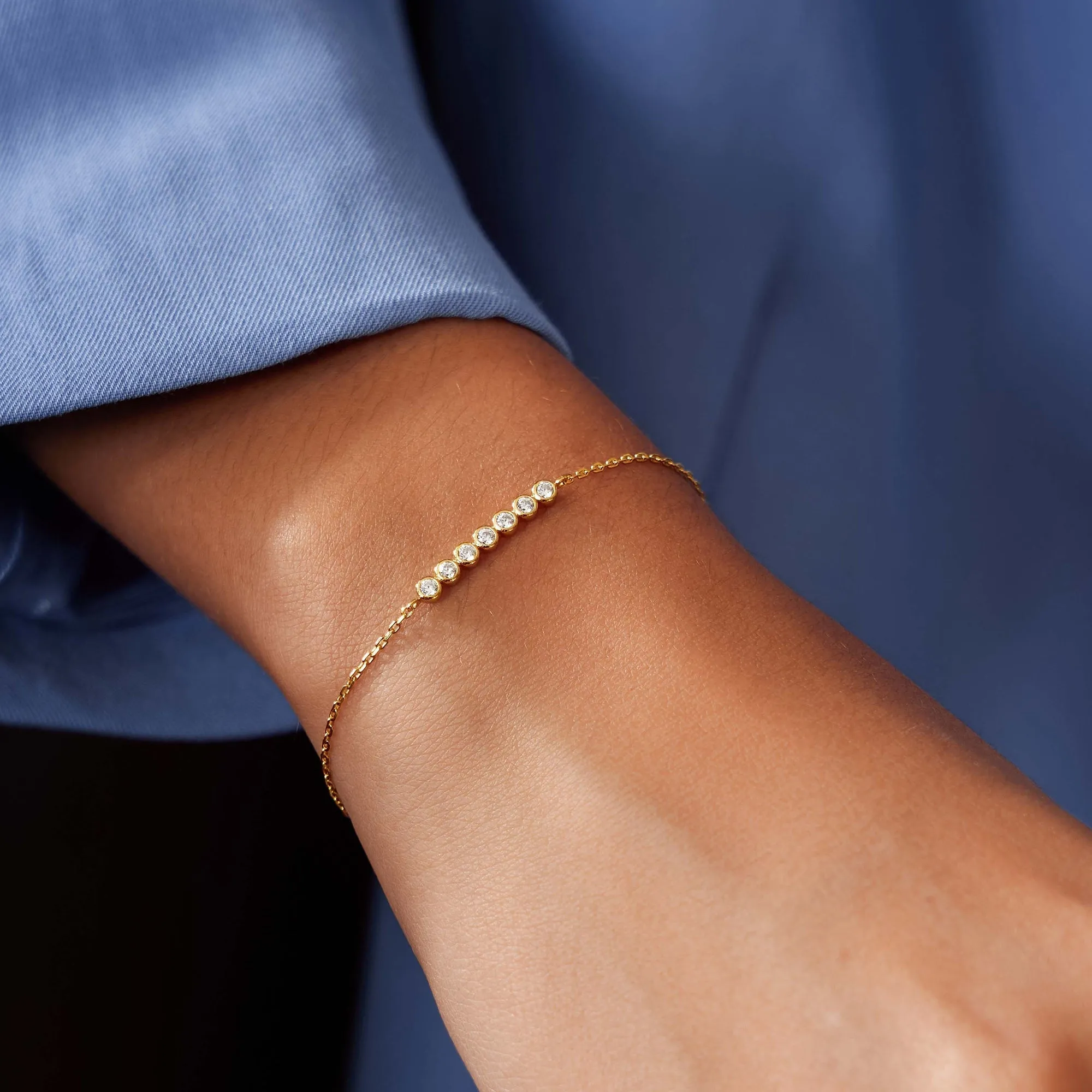 Ania Haie Gold Bezel Set Bracelet B058-02G