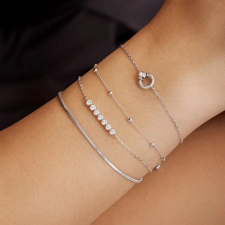 Ania Haie Silver Bezel Set Bracelet B058-02H