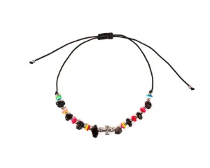 Anklet - Black String Cross Anklet