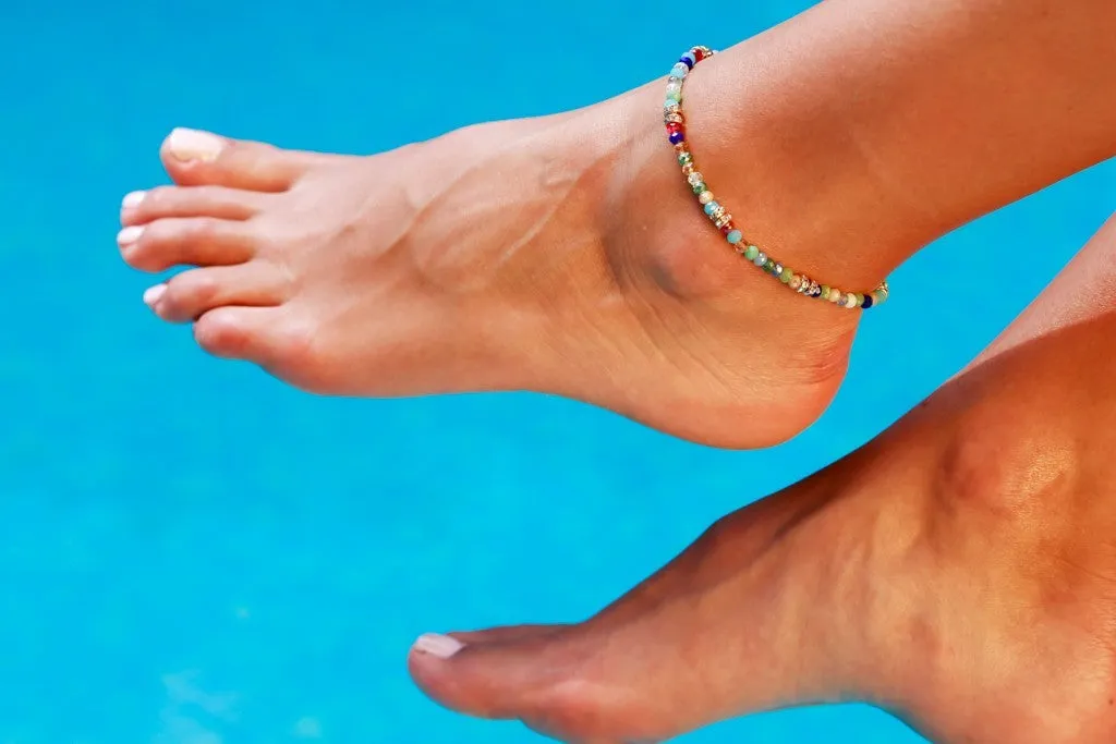Anklet  - Briolette Shape Beads Mix