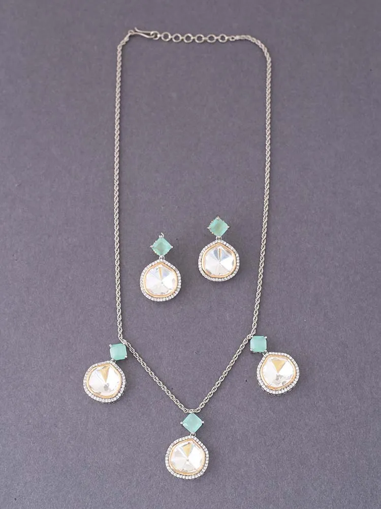 Antique Mint Azizah Zirconia Jewellery Set
