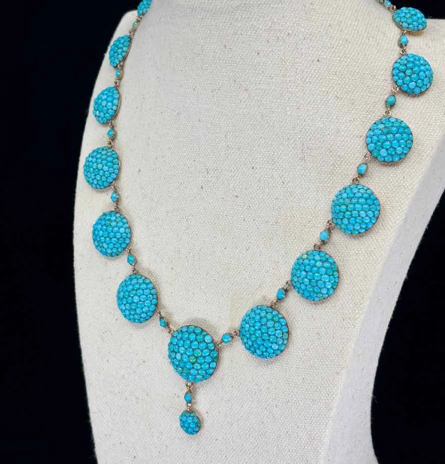 Antique Victorian Turquoise Gold Necklace