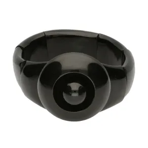 Antique Whitby Jet Carved Ball Bracelet