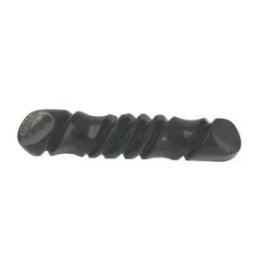 Antique Whitby Jet Carved Leaf Edged Twist Bar Brooch D