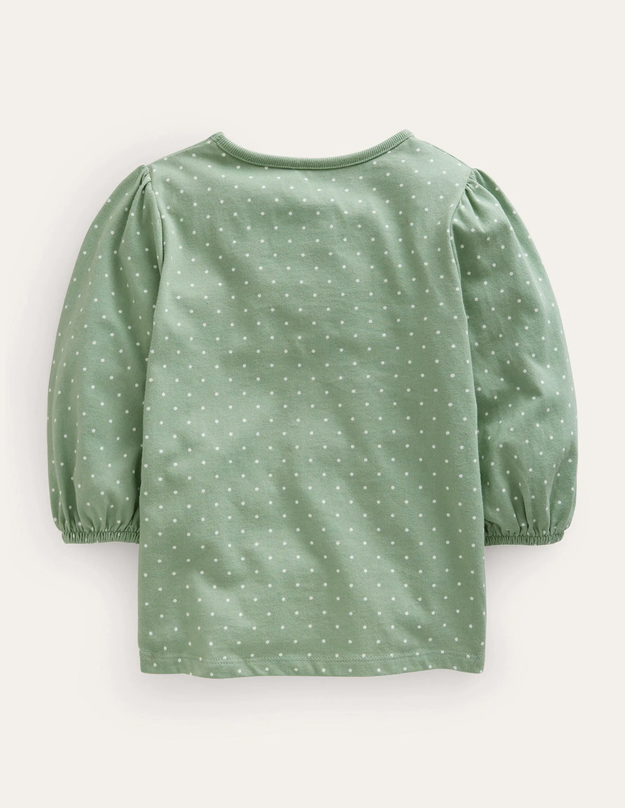 Appliqué Sleeve Detail Top-Green Smoke