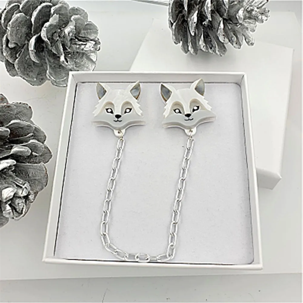Arctic Fox Collar Clips by Cherryloco