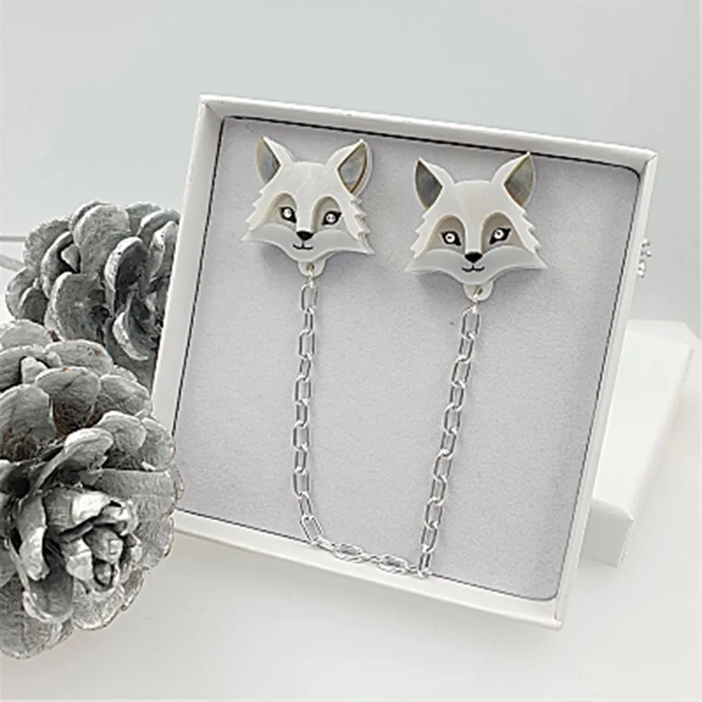 Arctic Fox Collar Clips by Cherryloco