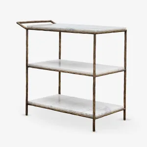 Ashton Marble Bar Cart (Antique Brass)