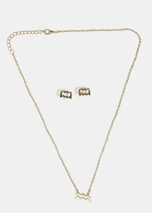 Astrology Necklace & Earrings Set