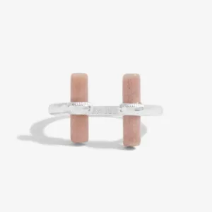 Aura Rhodochrosite Bar Silver Ring 6305