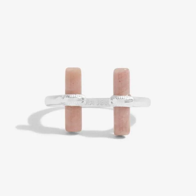 Aura Rhodochrosite Bar Silver Ring 6305