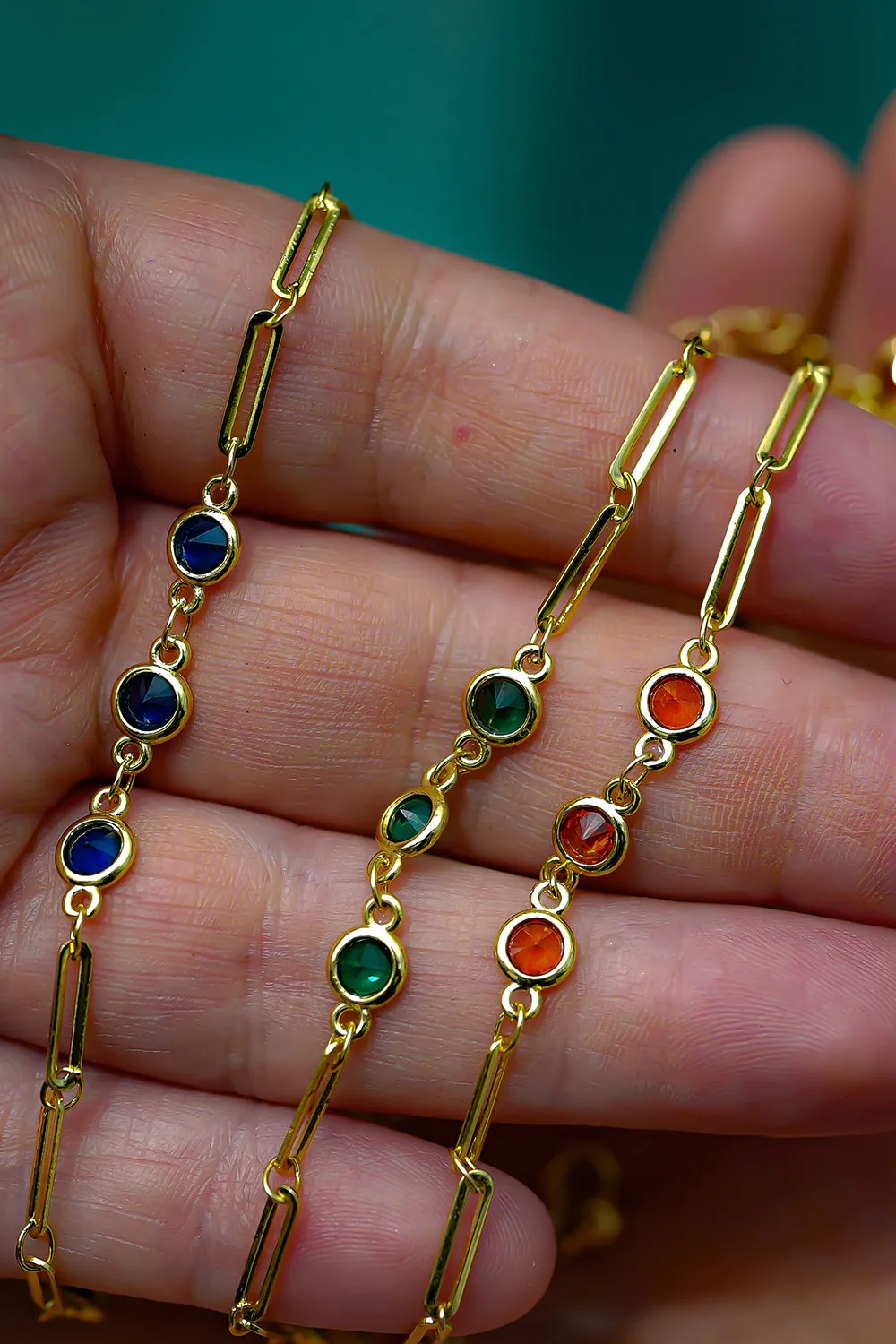 Azure Spark Anklet - Blue Zirconia