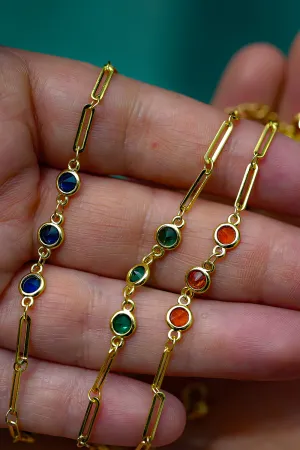 Azure Spark Anklet - Blue Zirconia