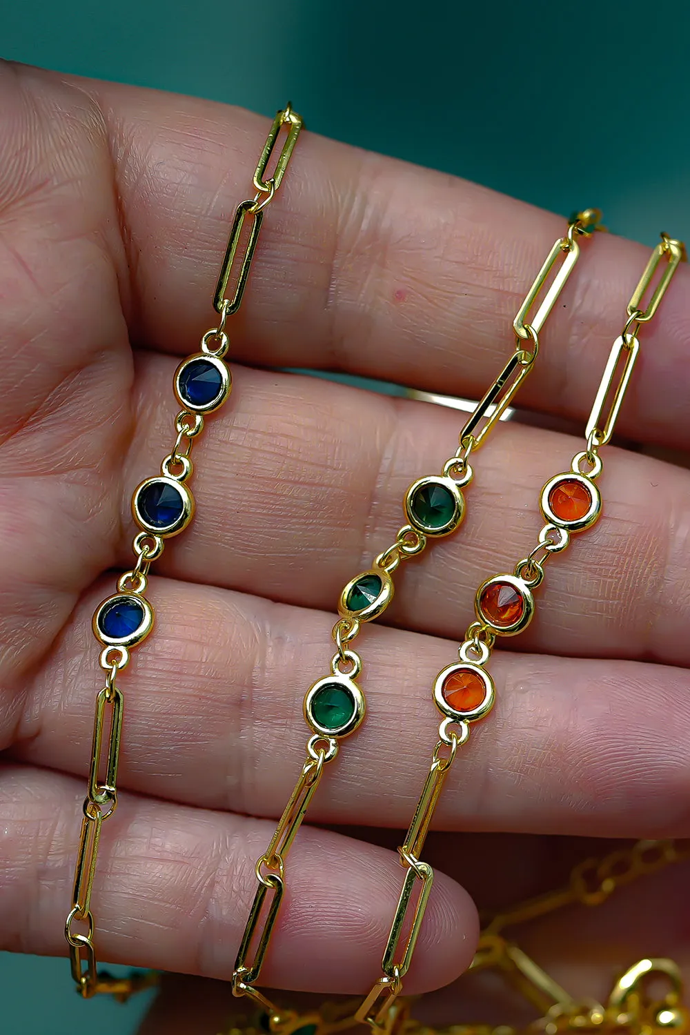 Azure Spark Anklet - Blue Zirconia