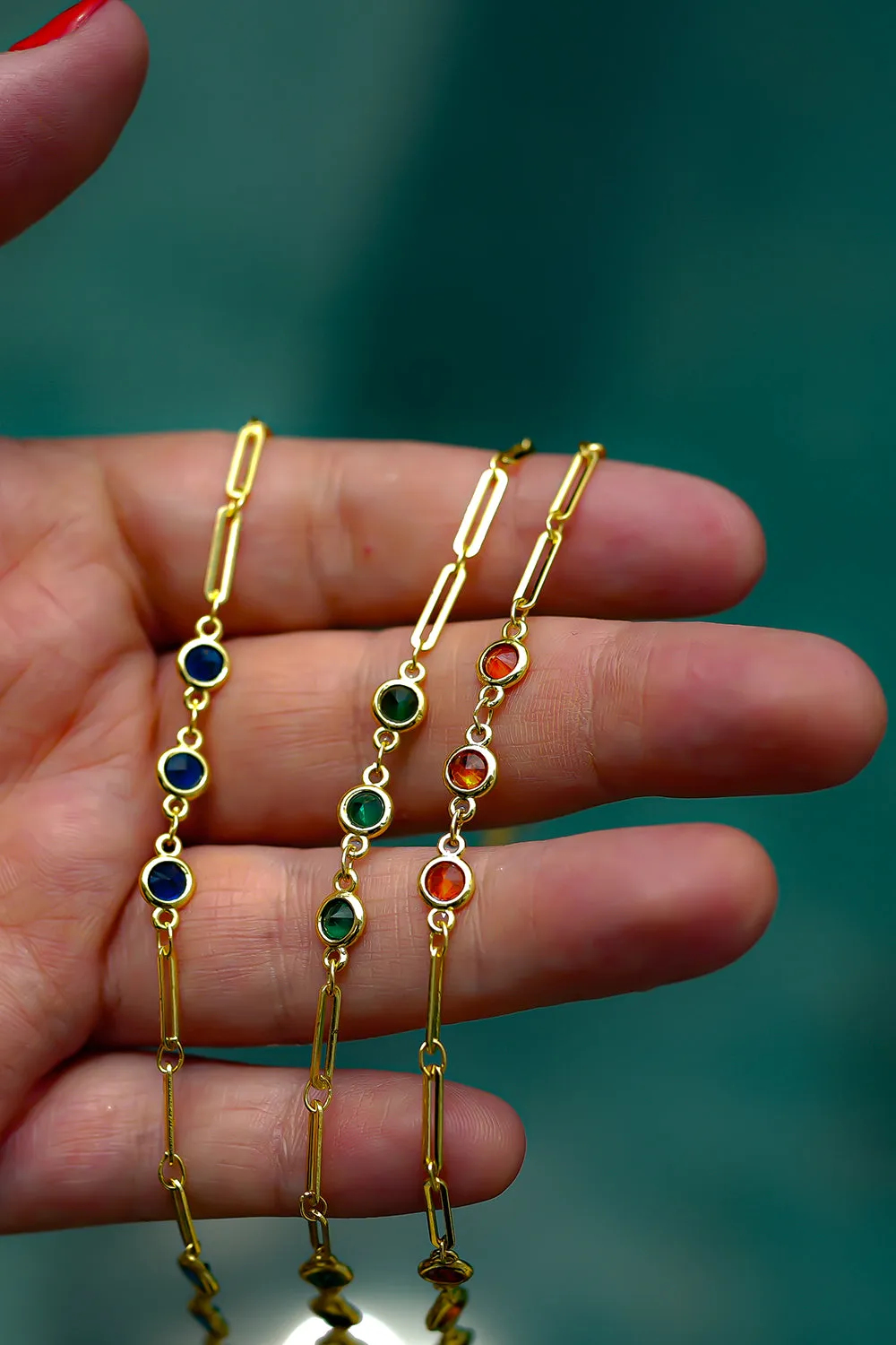 Azure Spark Anklet - Blue Zirconia