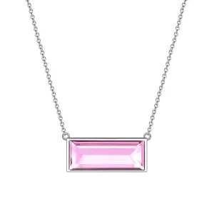 Bar Birthstone October Tourmaline Necklace Women Girls Jewelry Birthday Gift Sterling Silver