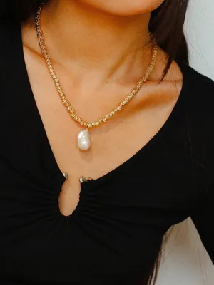 Baroque Lava Metal Necklace