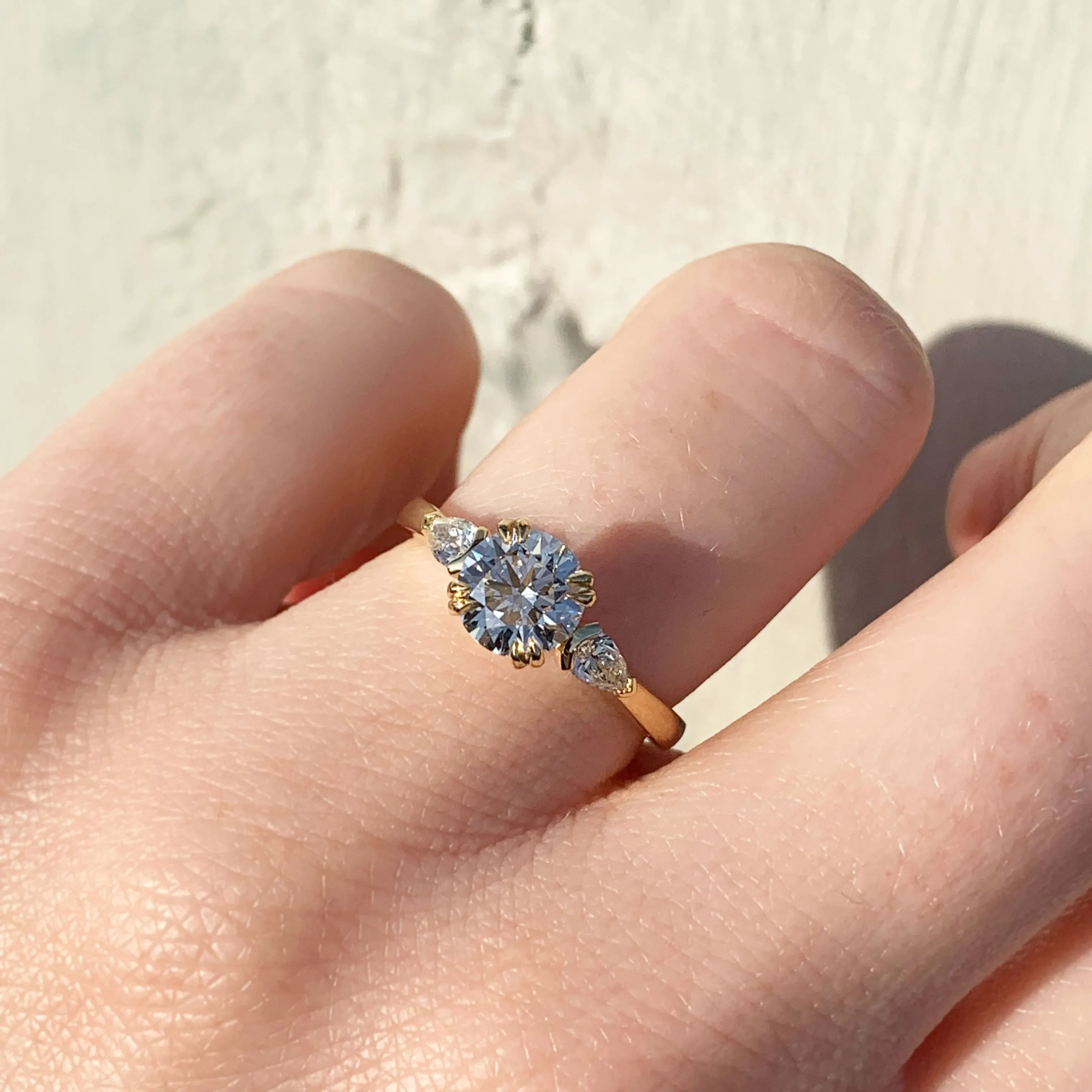 Bespoke Mark Lab-Grown Diamond Trilogy Engagement Ring